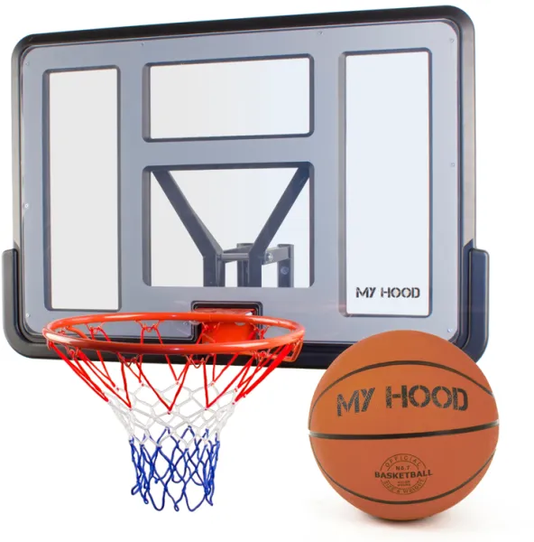 My Hood - Koripallokori taustalevyllä ja seinäkiinnikkeellä - Sisältää pallon