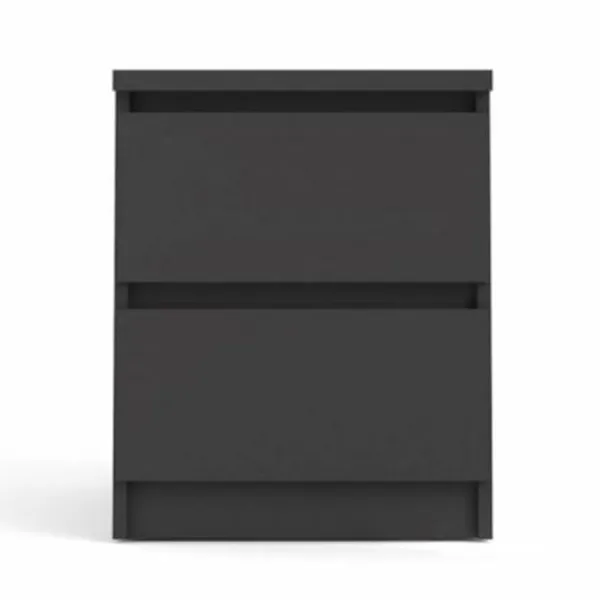 TVILUM Naia yöpöytä, jossa 2 laatikkoa - musta kalvo ja muovi (40,4x50)